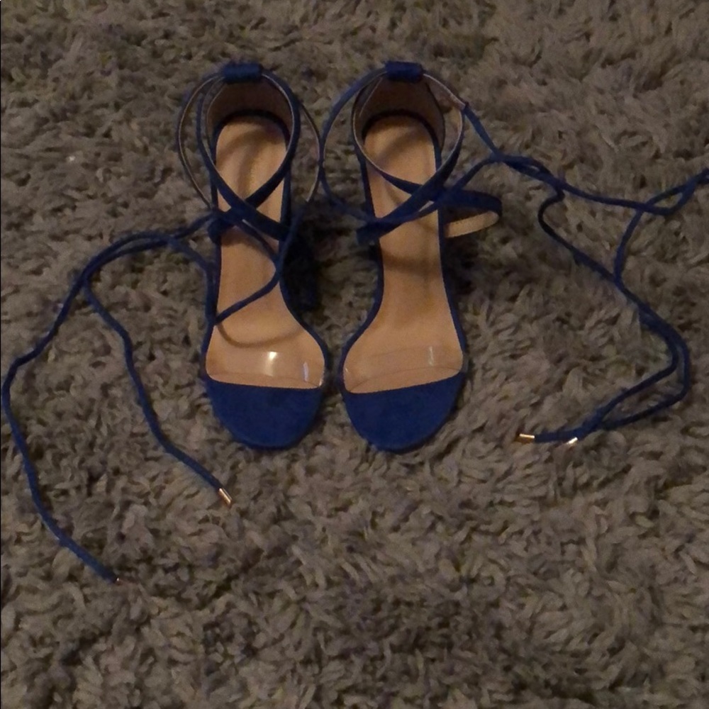 Blue Lace Heels